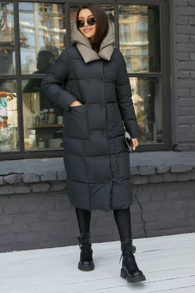 Пуховик длинный Vivilona двухцветный