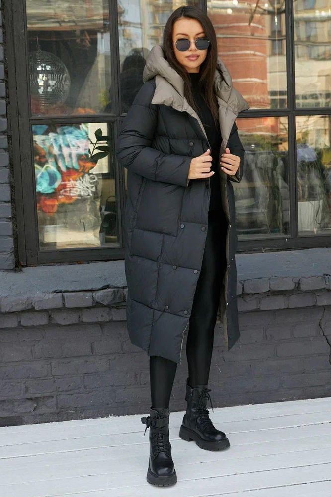 Пуховик длинный Vivilona двухцветный