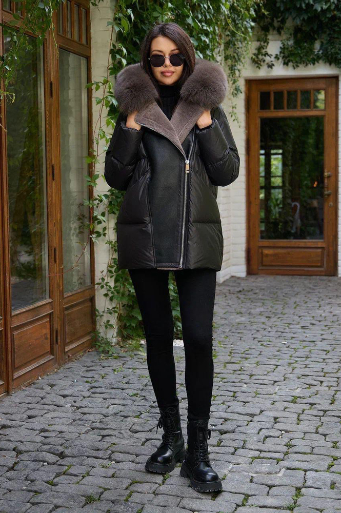 Зимний пуховик BTN с мехом песца