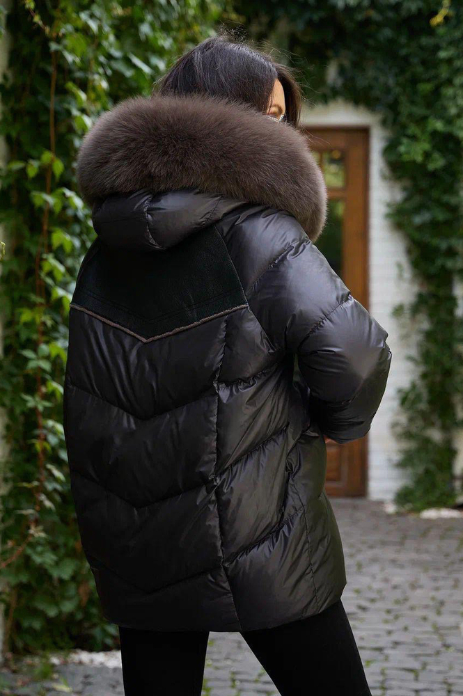 Зимний пуховик BTN с мехом песца