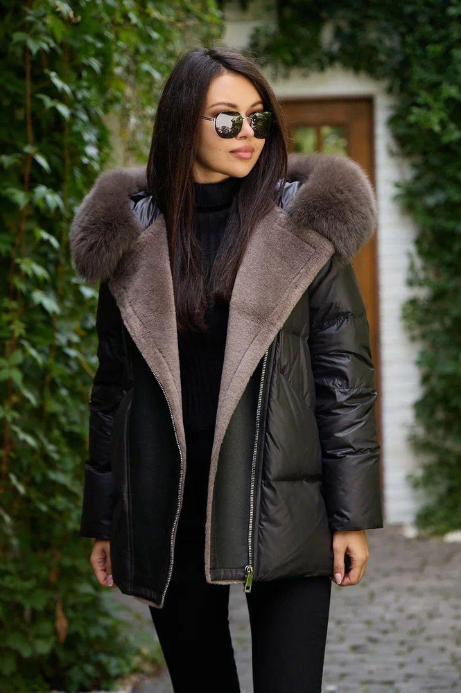 Зимний пуховик BTN с мехом песца