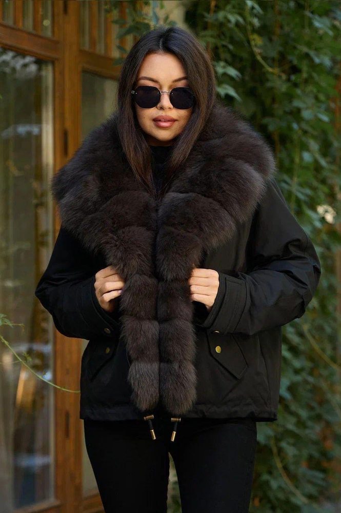 Пуховик Btn Button с мехом вдоль молнии