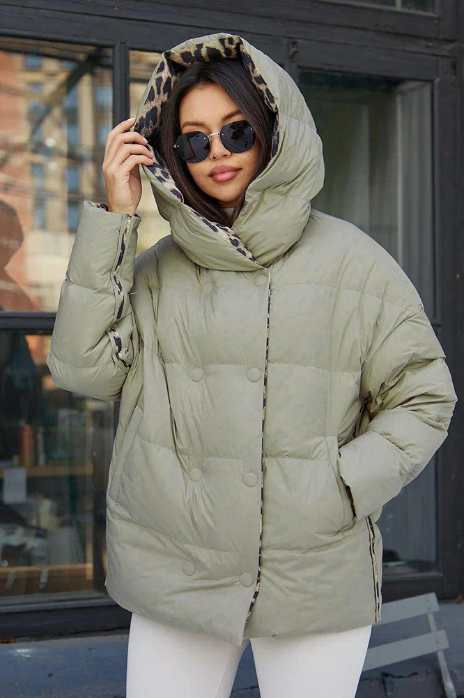 Зимний пуховик BTN леопардовый