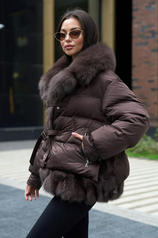 Зимний пуховик зима 2025 без капюшона