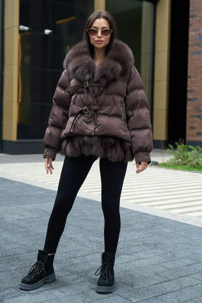 Зимний пуховик зима 2025 без капюшона