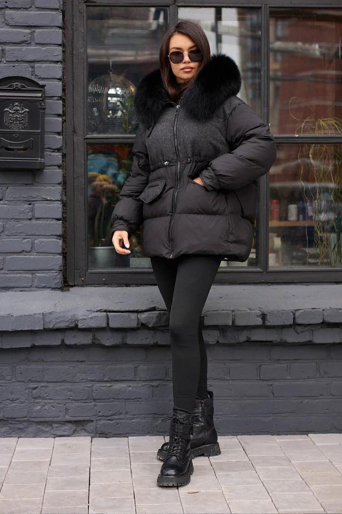 Пуховик женский Bogerner с шерстяной вставкой