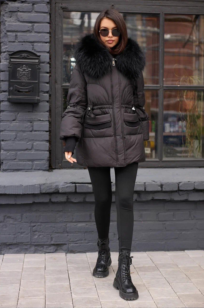 Модный пуховик Pang Million с енотом