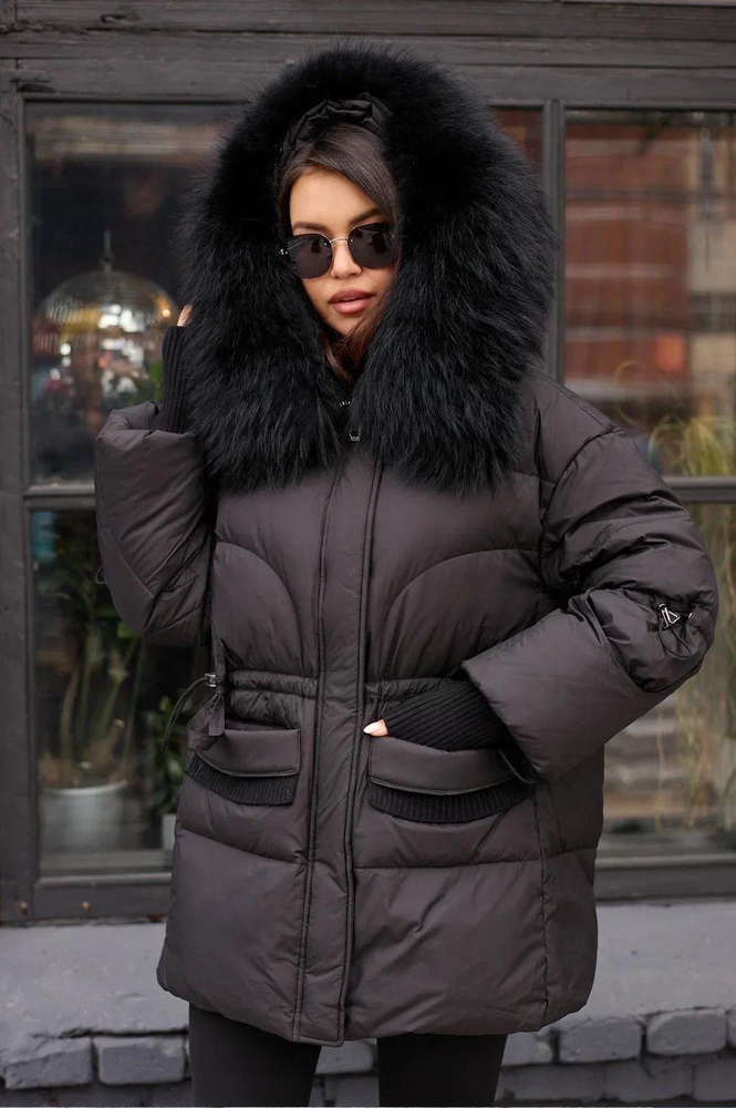 Модный пуховик Pang Million с енотом