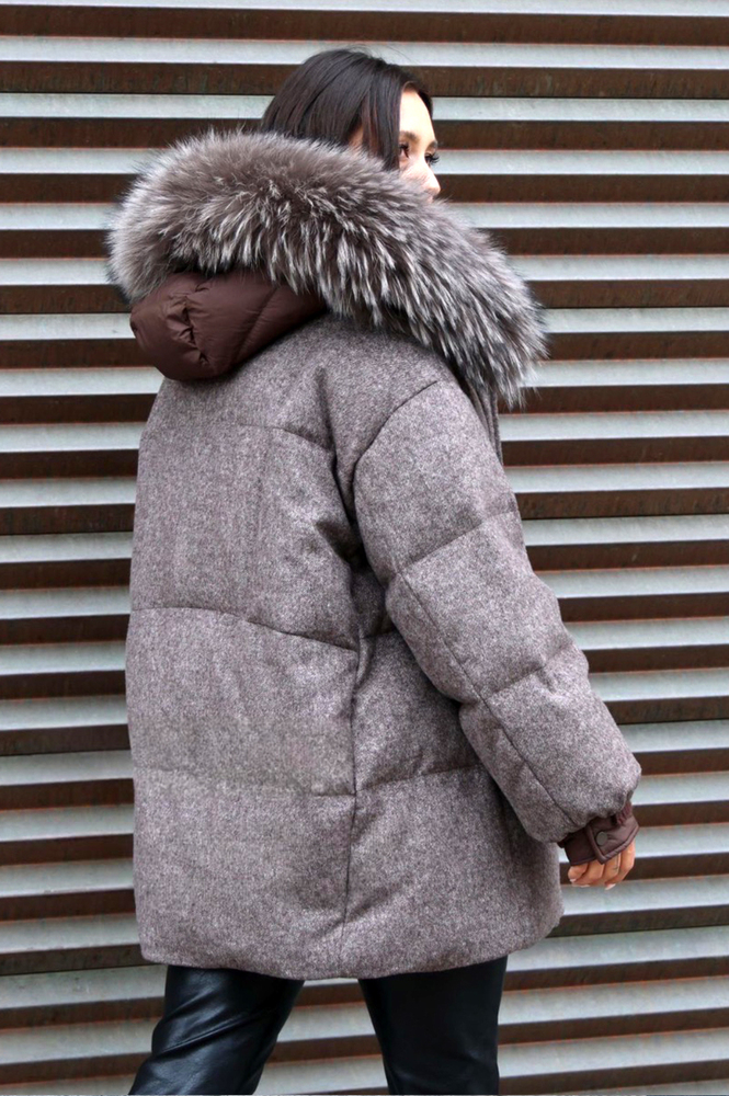 Зимний пуховик Pang Million с натуральным енотом