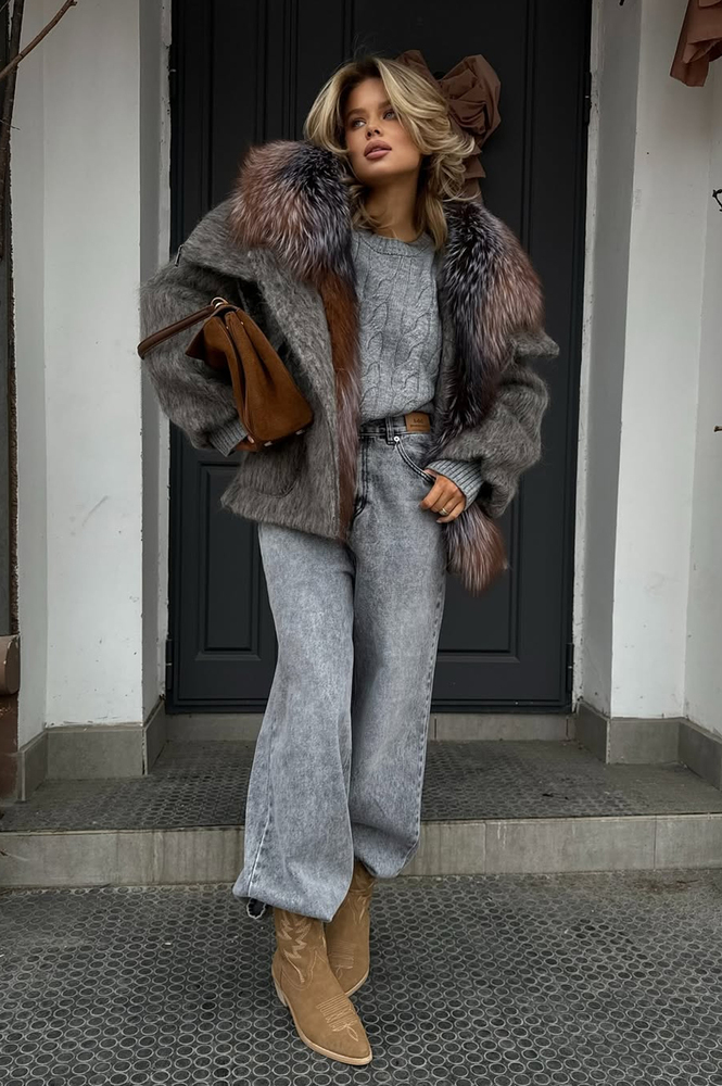 Пуховик оверсайз Tannossto из валяной шерсти