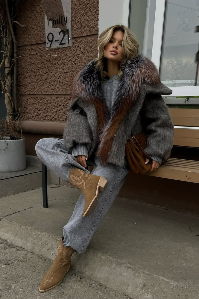 Пуховик оверсайз Tannossto из валяной шерсти