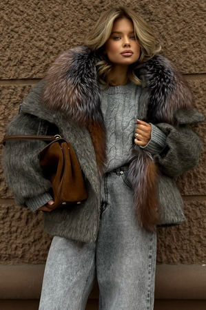 Пуховик оверсайз Tannossto из валяной шерсти