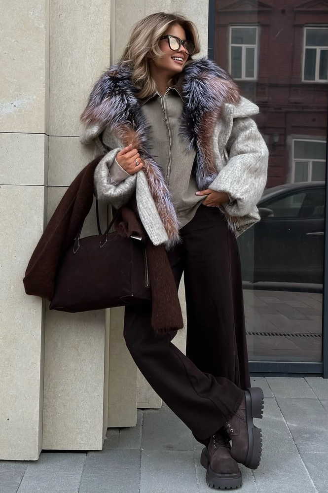 Пуховик Tannossto с мехом лисы