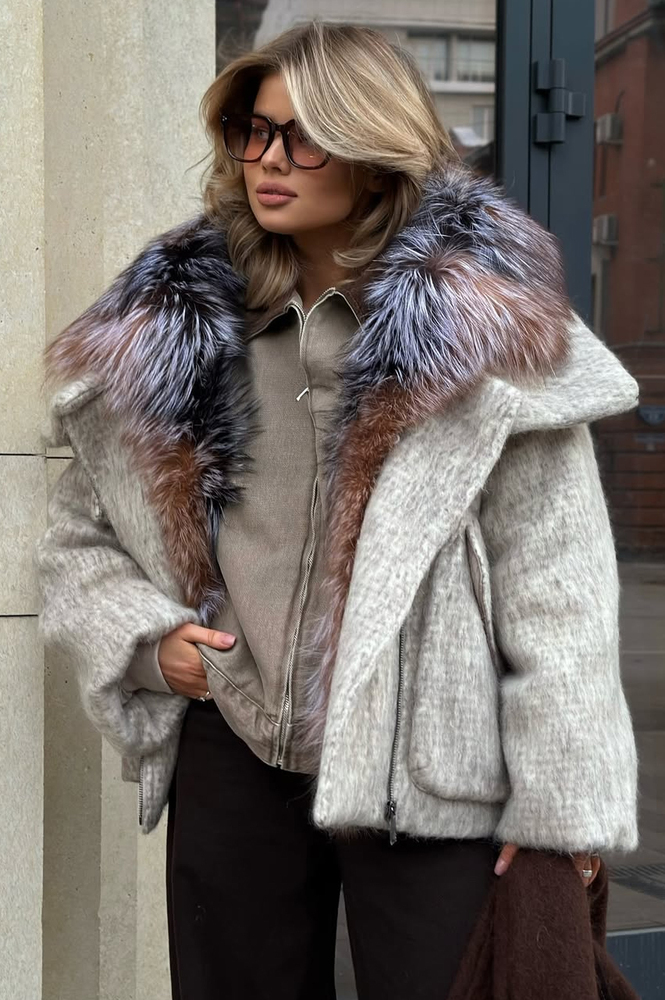 Пуховик Tannossto с мехом лисы