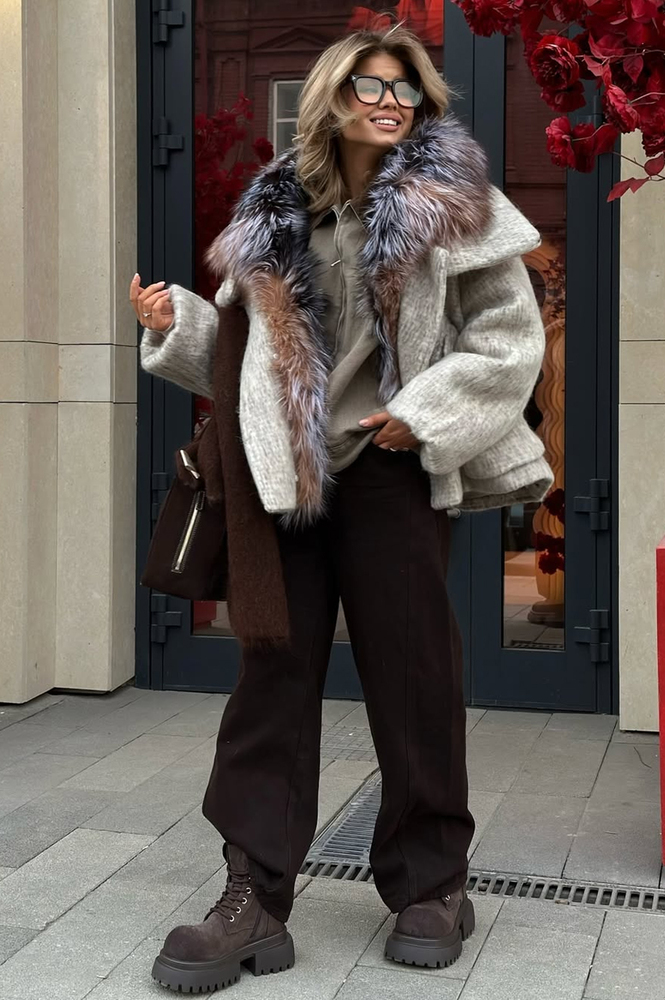 Пуховик Tannossto с мехом лисы