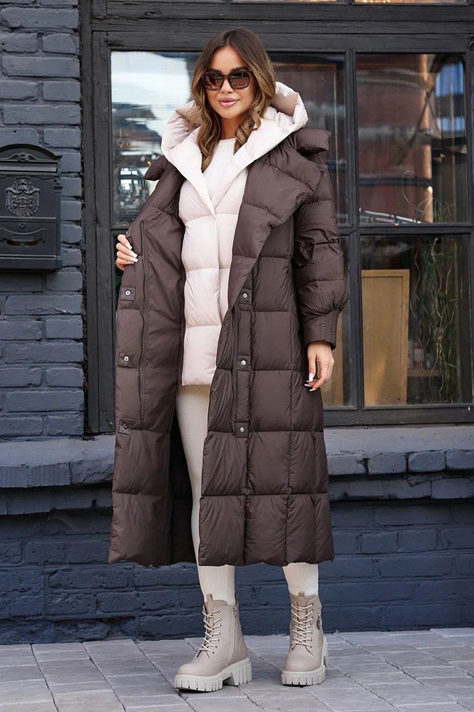 Модный длинный пуховик Vivilona