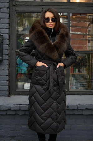 Длинный пуховик Vivilona цвет черный