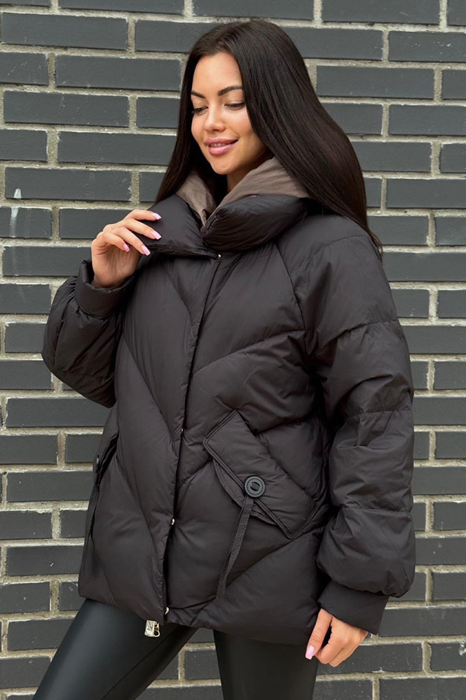 Зимний пуховик свободного кроя 2025