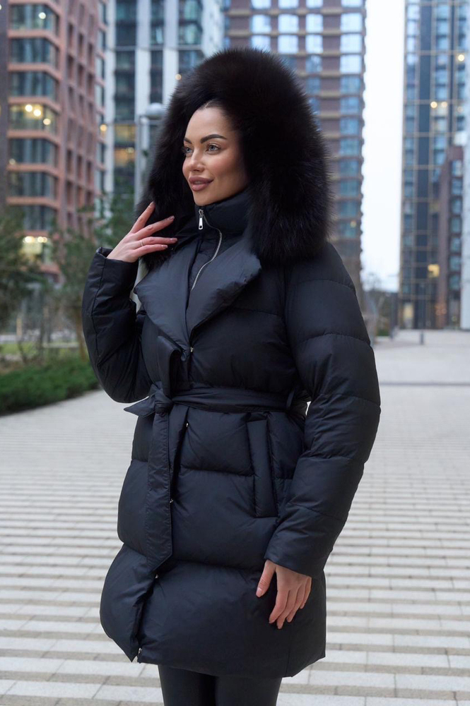 Пуховик длинный Vivilona приталенный