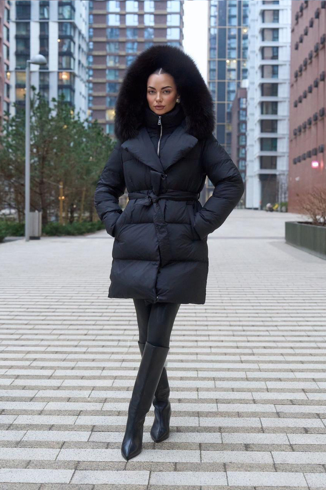 Пуховик длинный Vivilona приталенный