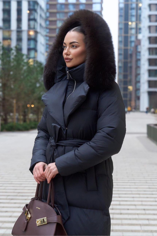 Пуховик длинный Vivilona приталенный