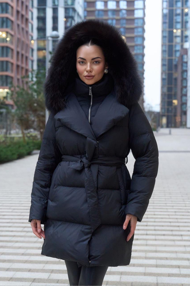 Пуховик длинный Vivilona приталенный