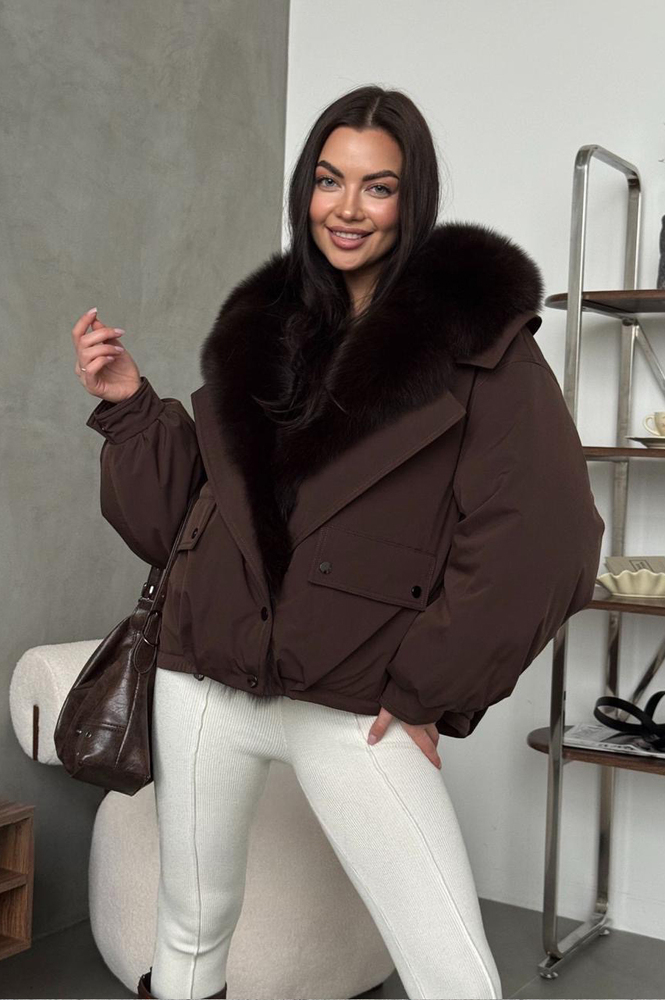 Бомбер короткий Tannossto коричневый