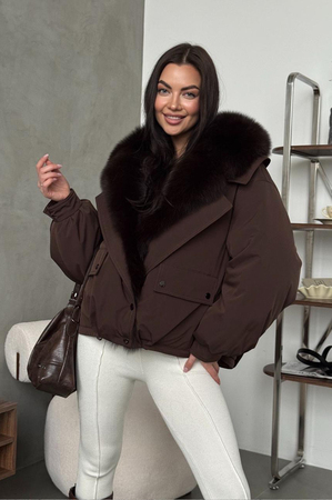 Бомбер короткий Tannossto коричневый