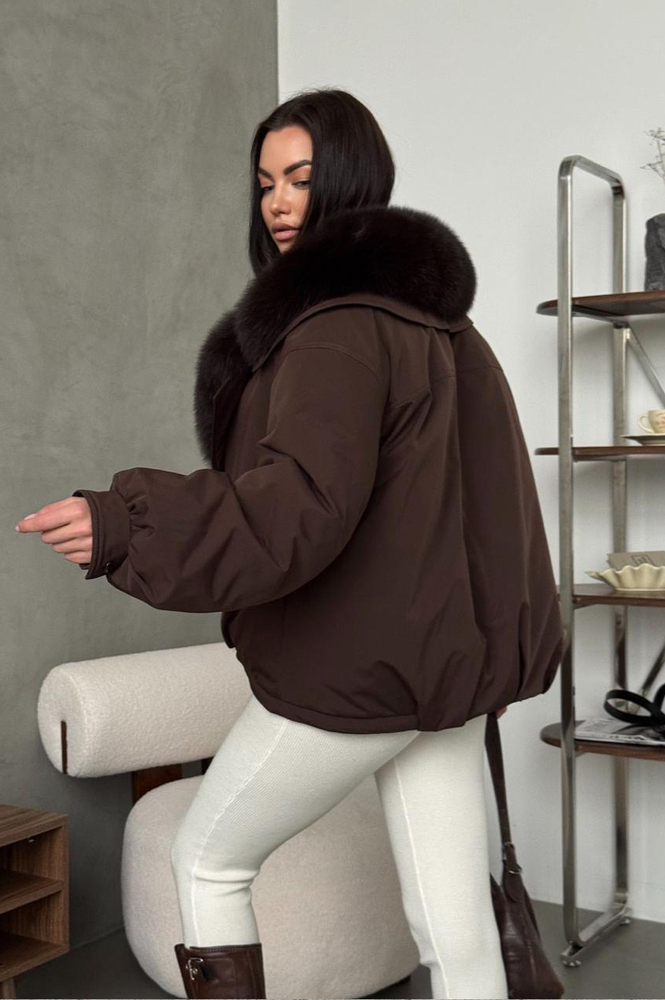 Бомбер короткий Tannossto коричневый