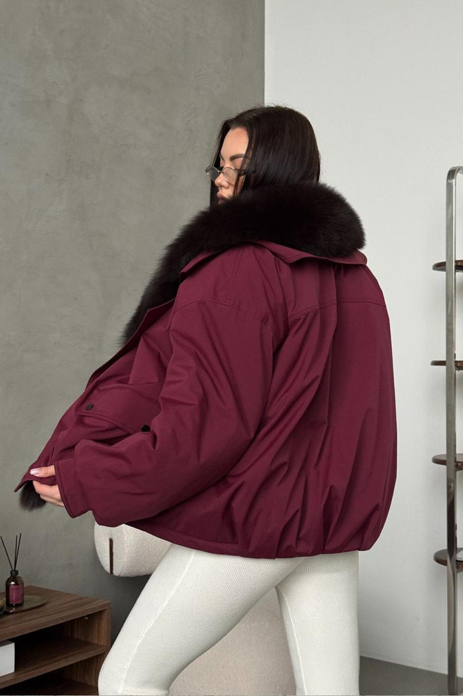 Модный бомбер Tannossto бордовый 