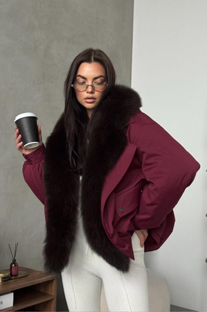 Модный бомбер Tannossto бордовый 