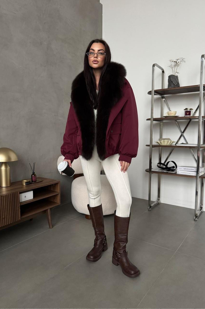 Модный бомбер Tannossto бордовый 