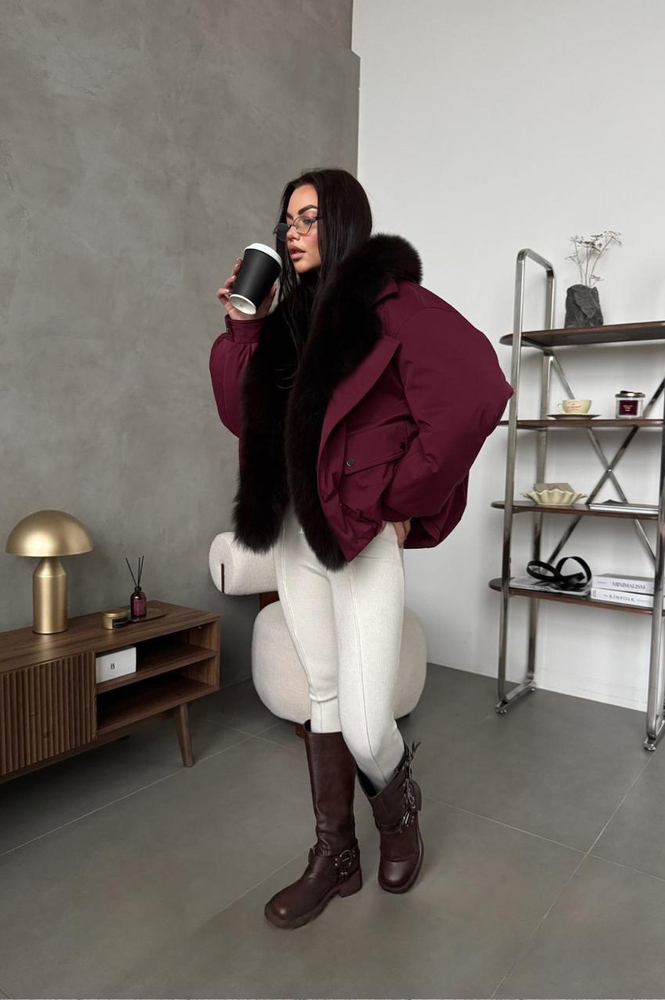 Модный бомбер Tannossto бордовый 