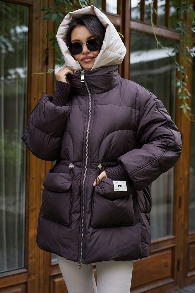 Пуховик оверсайз длинный женский зима 2025