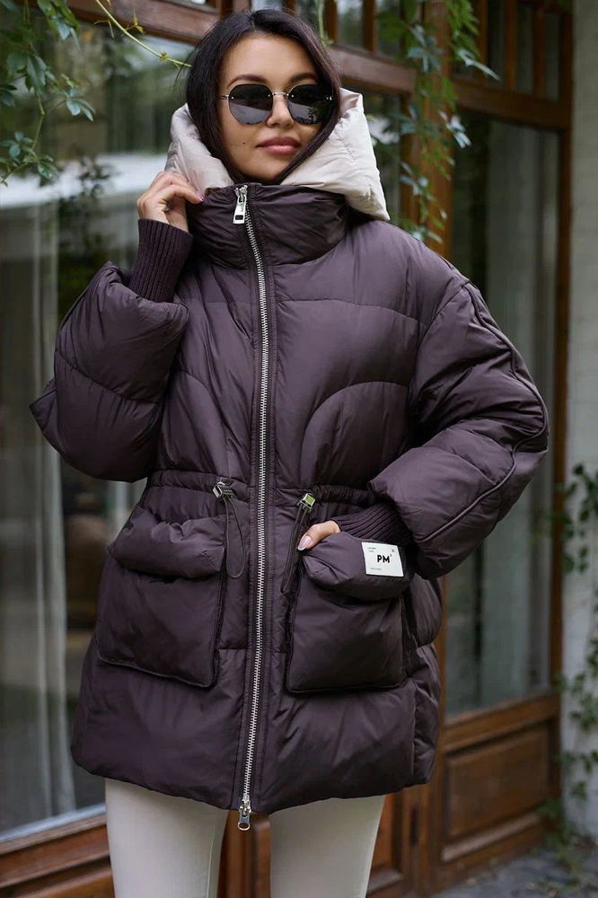 Пуховик оверсайз длинный женский зима 2025