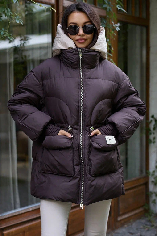 Пуховик оверсайз длинный женский зима 2025