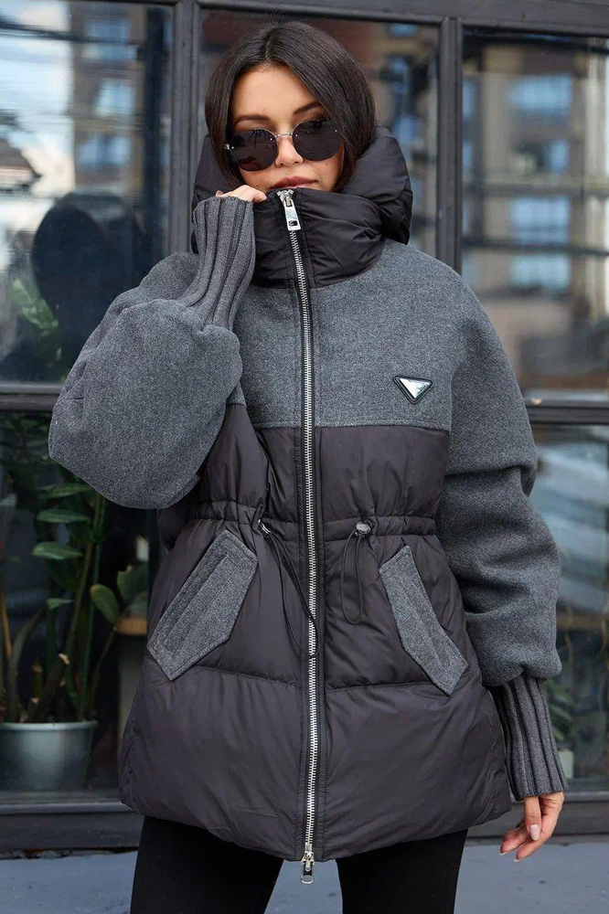 Пуховик оверсайз Pang million комбинированный