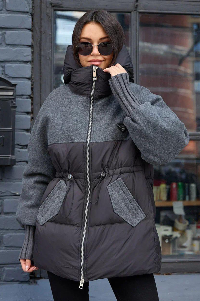 Пуховик оверсайз Pang million комбинированный