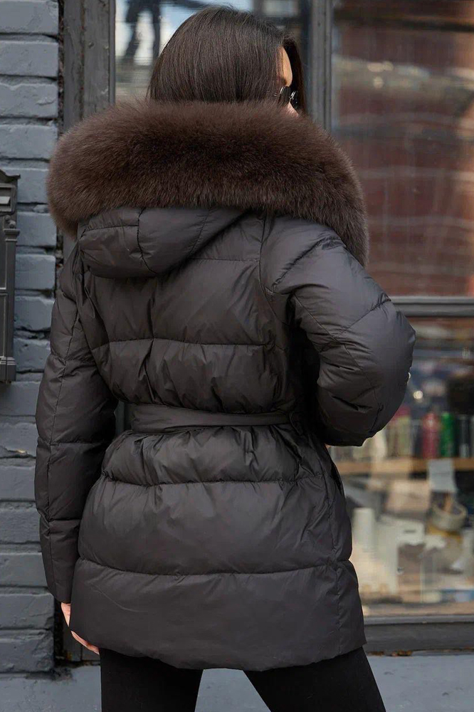 Пуховик классический женский зима 2025 черный