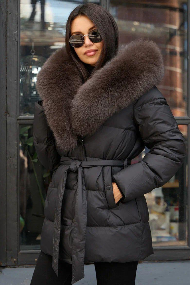 Пуховик классический женский зима 2025 черный