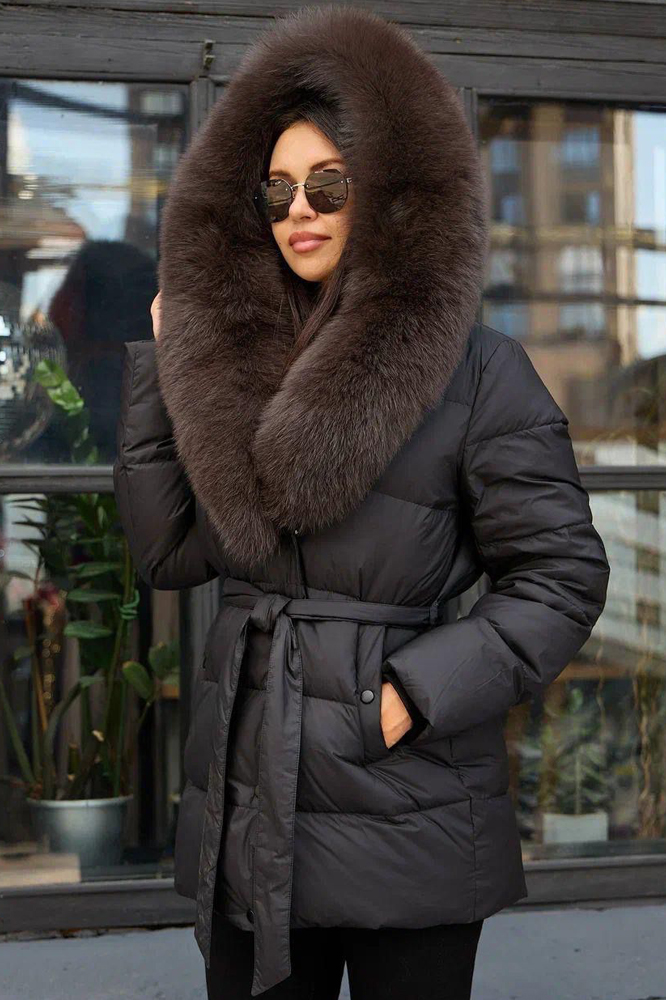 Пуховик классический женский зима 2025 черный