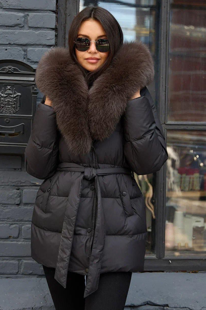 Пуховик классический женский зима 2025 черный