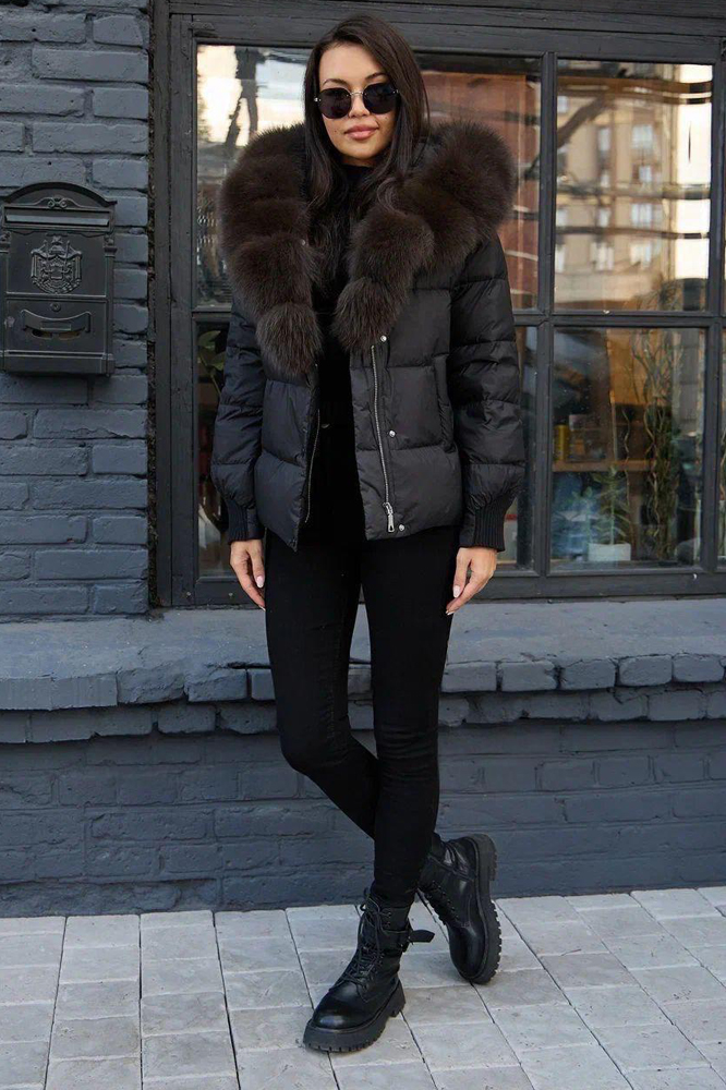 Пуховик укороченный приталенный 2025-2026