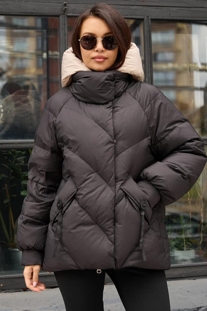 Зимний пуховик женский в черном цвете