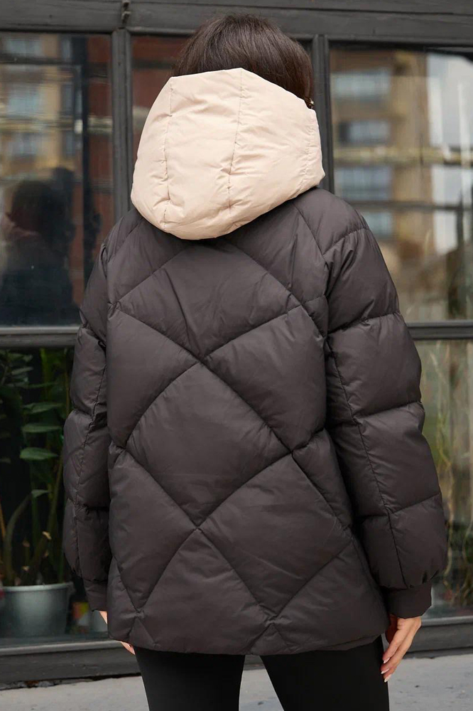 Зимний пуховик женский в черном цвете