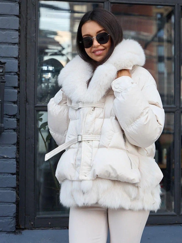 Теплый пуховик Vivilona с песцом