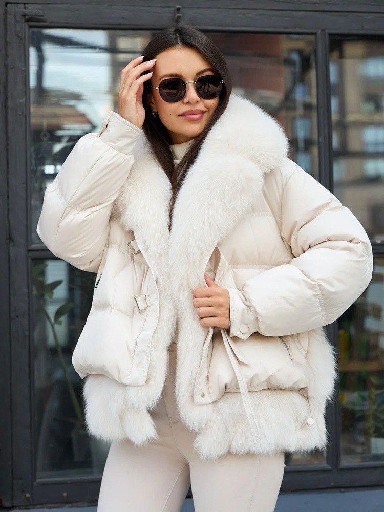 Теплый пуховик Vivilona с песцом
